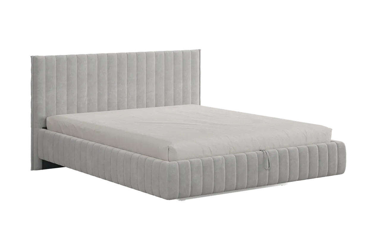 Кровать с подъемным механизмом Твикс 160х200 см галька (велюр) в Радужном - raduzhnyj.mebel-tymen.ru | фото