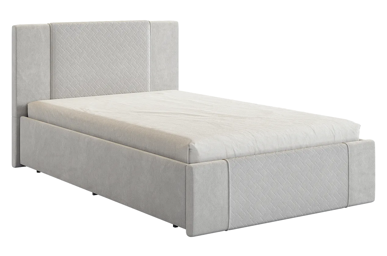 Кровать с основанием Хлоя 120х200 см галька (велюр) в Радужном - raduzhnyj.mebel-tymen.ru | фото