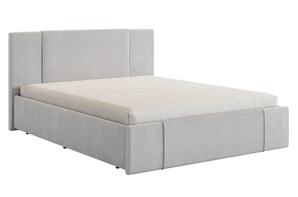 Кровать с основанием Хлоя 160х200 см галька (велюр) в Радужном - raduzhnyj.mebel-tymen.ru | фото