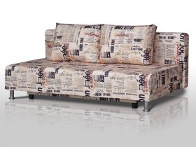 Диван Комфорт Лайт без подлокотников 2 подушки принт Газета в Радужном - raduzhnyj.mebel-tymen.ru | фото