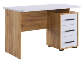 Стол компьютерный 1200 Лайт-2 дуб крафт золотой/белый в Радужном - raduzhnyj.mebel-tymen.ru | фото