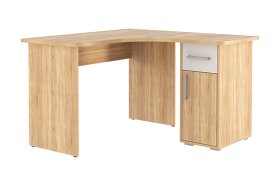 Стол компьютерный 1200 угловой Лайт-1 дуб сонома/белый в Радужном - raduzhnyj.mebel-tymen.ru | фото