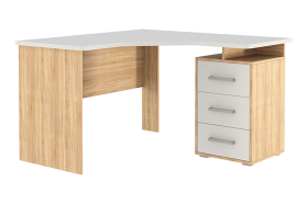 Стол компьютерный 1200 угловой Лайт-2 дуб сонома/белый в Радужном - raduzhnyj.mebel-tymen.ru | фото