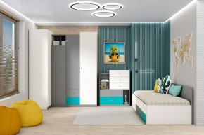 Детская Клео ОК-3, графит, миндаль, океан Диал в Радужном - raduzhnyj.mebel-tymen.ru | фото