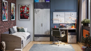 Детская «Оксфорд-2» Матера, Дуб крафт белый с рисунком в Радужном - raduzhnyj.mebel-tymen.ru | фото