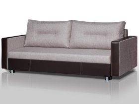 Диван Комфорт с прямыми подлокотниками кемел/кожзам в Радужном - raduzhnyj.mebel-tymen.ru | фото