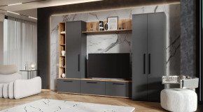 Гостиная Леванте Дуб Вотан/Графит в Радужном - raduzhnyj.mebel-tymen.ru | фото