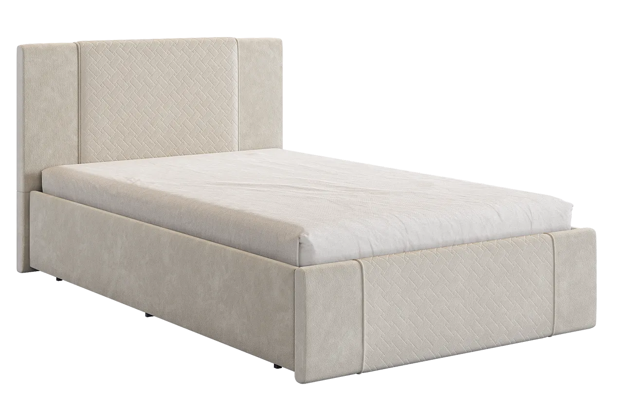 Кровать с основанием Хлоя 120х200 см крем (велюр) в Радужном - raduzhnyj.mebel-tymen.ru | фото