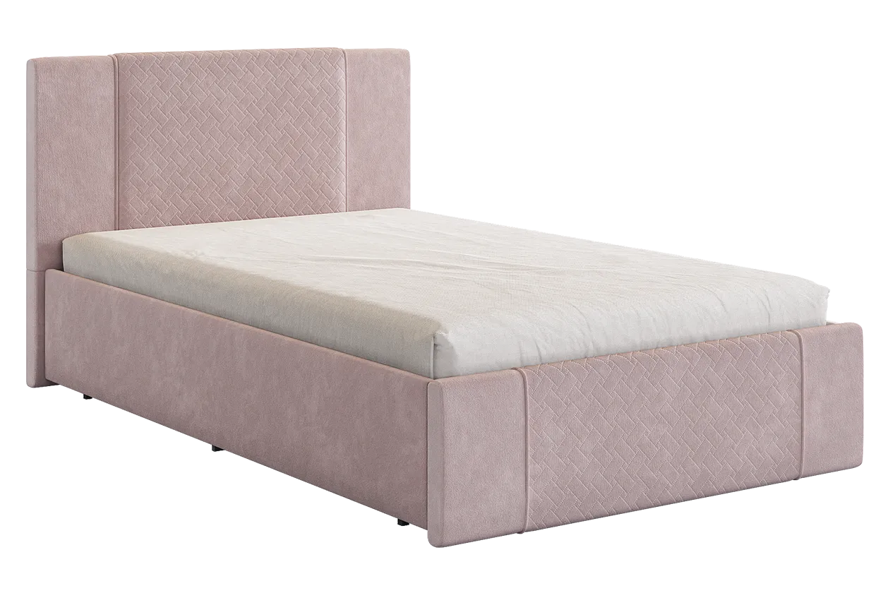Кровать с основанием Хлоя 120х200 см нежно-розовый (велюр) в Радужном - raduzhnyj.mebel-tymen.ru | фото