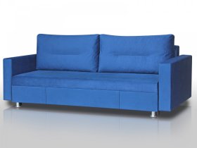 Диван Комфорт с прямыми подлокотниками синий в Радужном - raduzhnyj.mebel-tymen.ru | фото