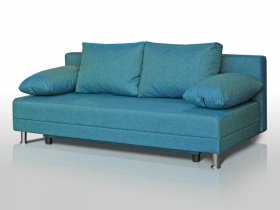 Диван Комфорт без подлокотников 4 подушки азур в Радужном - raduzhnyj.mebel-tymen.ru | фото
