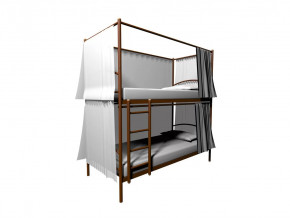 Конструкция для штор к Хостел Duo 3х стронняя в Радужном - raduzhnyj.mebel-tymen.ru | фото