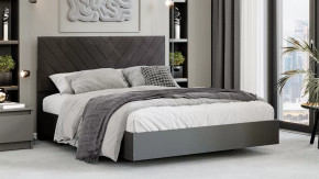 Кровать «Бетта» Тип 1 Серый графит, Велюр Серый в Радужном - raduzhnyj.mebel-tymen.ru | фото