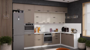 Кухонный гарнитур «Лорас» №4 Белый, Холст брюле, Холст латте в Радужном - raduzhnyj.mebel-tymen.ru | фото