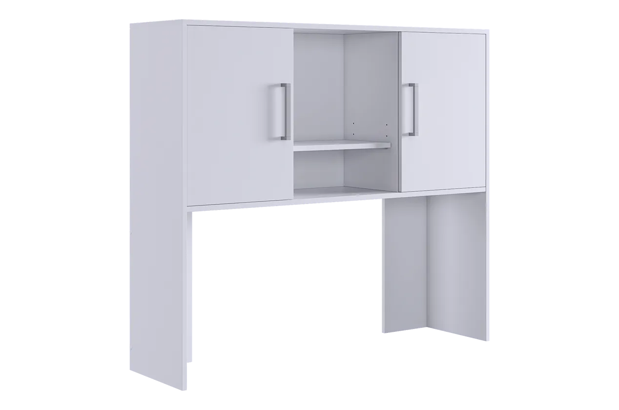 Надстройка стола компьютерного 1200 Лайт-2 белый/белый в Радужном - raduzhnyj.mebel-tymen.ru | фото