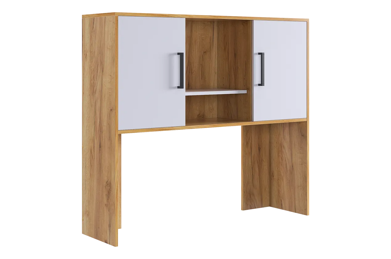 Надстройка стола компьютерного 1200 Лайт-2 дуб крафт золотой/белый в Радужном - raduzhnyj.mebel-tymen.ru | фото