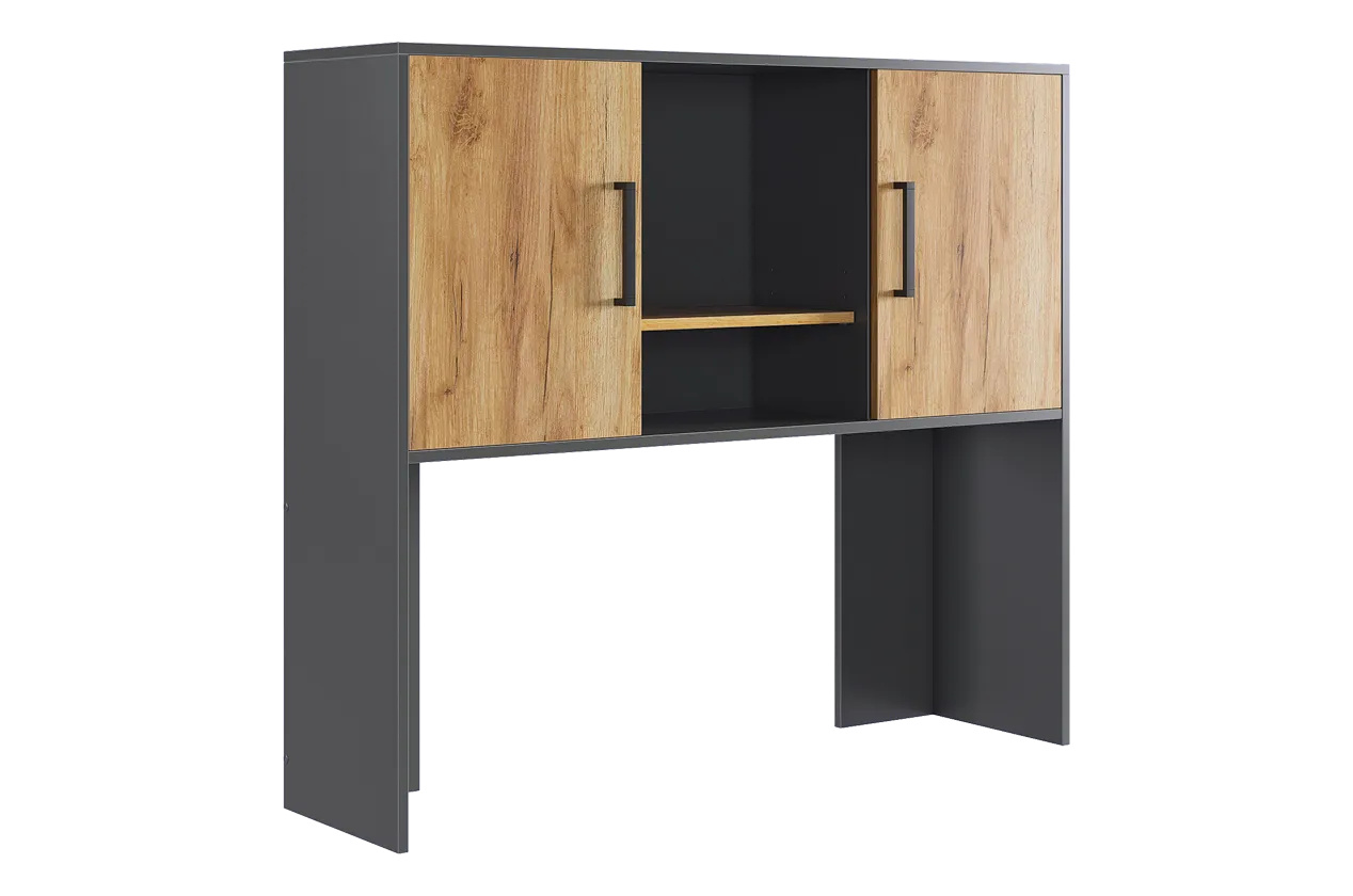 Надстройка стола компьютерного 1200 Лайт-2 графит/дуб крафт золотой в Радужном - raduzhnyj.mebel-tymen.ru | фото