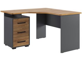 Стол компьютерный 1200 угловой Лайт-2 графит/дуб крафт золотой в Радужном - raduzhnyj.mebel-tymen.ru | фото