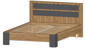 Ленора Кровать 1400 Дуб вотан/Графит в Радужном - raduzhnyj.mebel-tymen.ru | фото