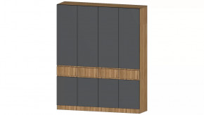 Ленора Шкаф 4х ств. Дуб вотан/Графит в Радужном - raduzhnyj.mebel-tymen.ru | фото