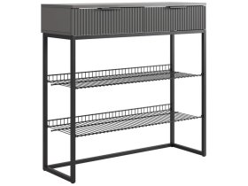 Обувница Классная 1 графит/графит матовый/черный муар в Радужном - raduzhnyj.mebel-tymen.ru | фото