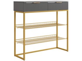 Обувница Классная 1 графит/графит матовый/золото в Радужном - raduzhnyj.mebel-tymen.ru | фото