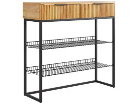 Обувница Классная 1 дуб крафт золотой/акация светлая/черный муар в Радужном - raduzhnyj.mebel-tymen.ru | фото