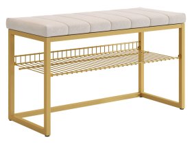 Обувница Классная 2 золото/крем (велюр) в Радужном - raduzhnyj.mebel-tymen.ru | фото