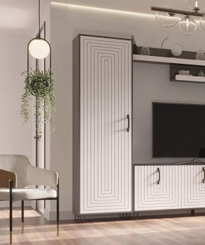 Пенал Квадро М-2 серый графит/софт вайт в Радужном - raduzhnyj.mebel-tymen.ru | фото