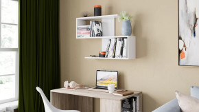 Полка настенная «Diamond» Тип 1 Белый Ясень в Радужном - raduzhnyj.mebel-tymen.ru | фото