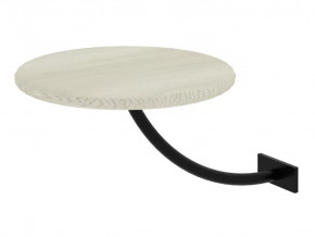 Полка прикроватная круглая Милсон белая-металл черный в Радужном - raduzhnyj.mebel-tymen.ru | фото