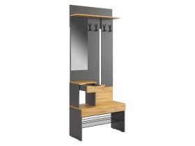 Прихожая Баско графит/дуб крафт золотой в Радужном - raduzhnyj.mebel-tymen.ru | фото