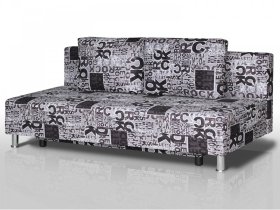 Диван Комфорт Лайт без подлокотников 2 подушки принт Рок в Радужном - raduzhnyj.mebel-tymen.ru | фото