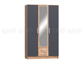 Шкаф для одежды 3-дверный Мартина ЛДСП Графит, Дуб крафт в Радужном - raduzhnyj.mebel-tymen.ru | фото