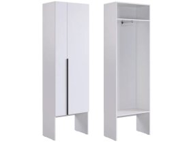 Шкаф двухдверный L600 Баско белое дерево в Радужном - raduzhnyj.mebel-tymen.ru | фото