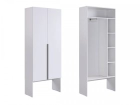 Шкаф двухдверный L800 Баско белое дерево в Радужном - raduzhnyj.mebel-tymen.ru | фото