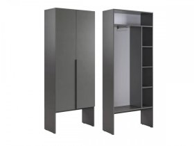 Шкаф двухдверный L800 Баско графит в Радужном - raduzhnyj.mebel-tymen.ru | фото