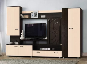 Стенка "Аллегро" вариант 3 венге Linum/дуб белфорт в Радужном - raduzhnyj.mebel-tymen.ru | фото