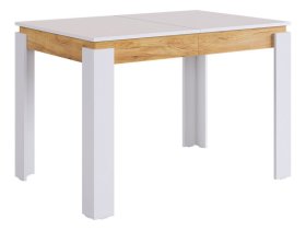 Стол обеденный раздвижной Гермес 2 белое дерево/дуб крафт золотой в Радужном - raduzhnyj.mebel-tymen.ru | фото