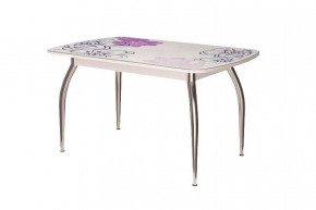 Стол "Бостон", виолет/белый/хром триумф в Радужном - raduzhnyj.mebel-tymen.ru | фото