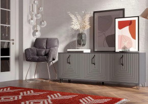 Тумба Квадро М-6, ЛДСП серый графит/МДФ софт графит в Радужном - raduzhnyj.mebel-tymen.ru | фото